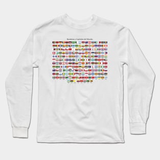 Flags of the world in Spanish Long Sleeve T-Shirt